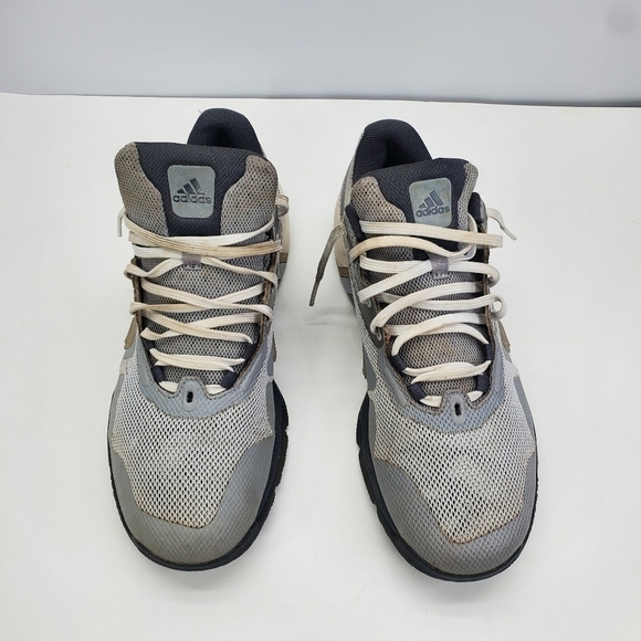 adidas Dropset Shoes Men 11 Trainer Gray White Three Stripe Athletic Sneaker - Picture 5 of 16